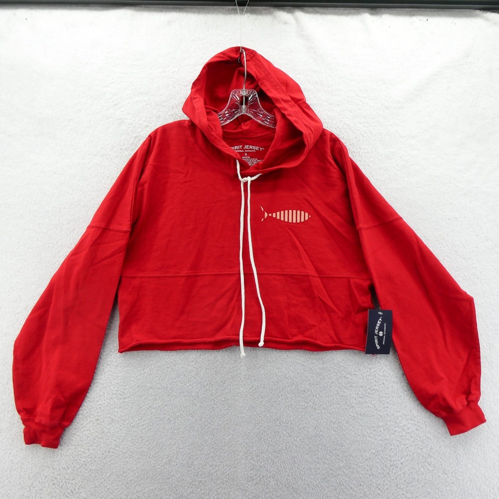 Spirit Jersey Hoodie Womens‎ Small Pacific Northwest Red Cropped Fish Cotton PNW